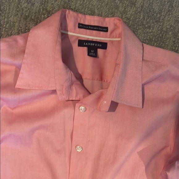 Lands' End Pink Button Down Shirt Classic Cotton - Picture 2 of 3